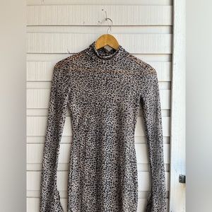 mesh cheetah print cover up